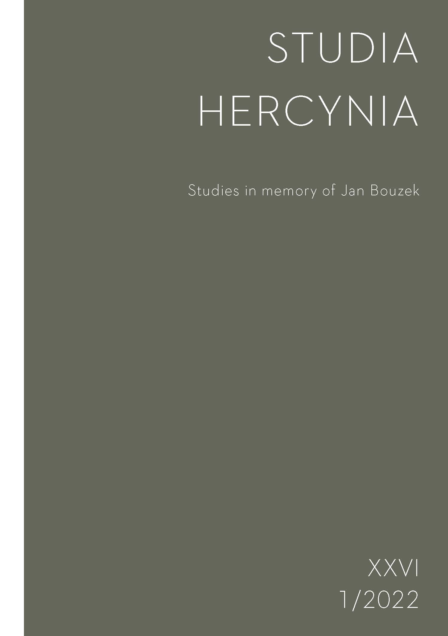Studia Hercynia 26/1, 2022 - Havlík, Jakub – Ladislav Stančo : Studies in memory of Jan Bouzek