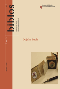 Biblos 58/2, 2009 | Objekt Buch. Die Ästhetik des geschriebenen Wortes