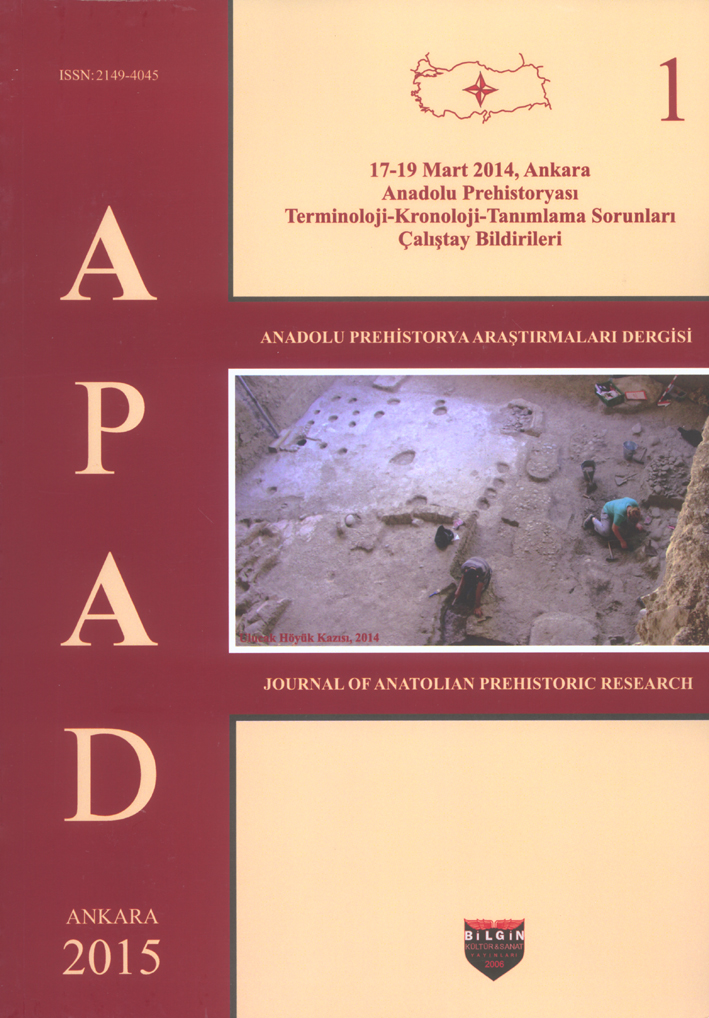 APAD Journal of Anatolian Prehistoric Research 1, 2015