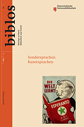 Biblos 60/2, 2011 | Sondersprachen - Kunstsprachen